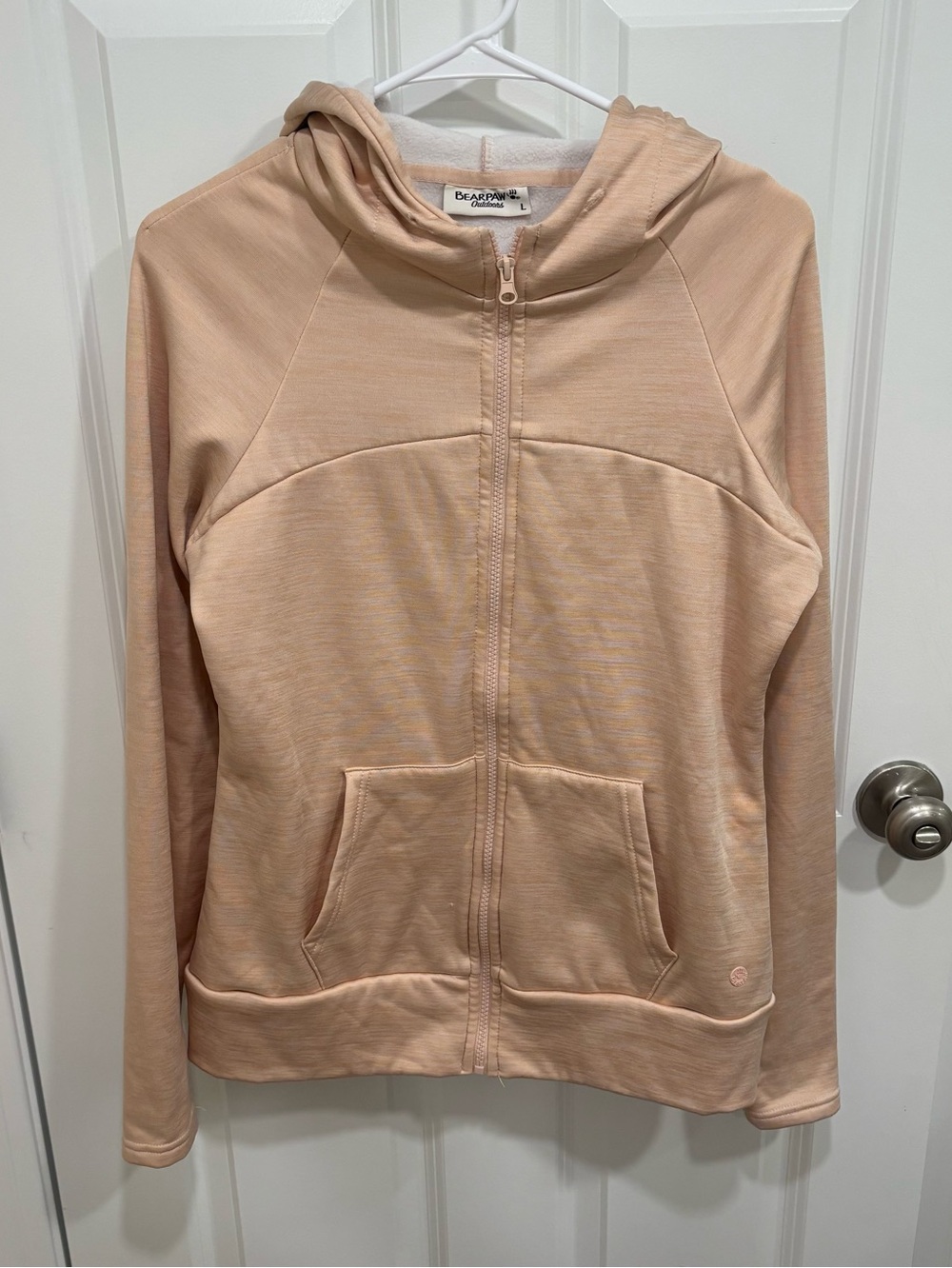 Bearpaw Outdoors Salmon Beige Full Zip Hoodie Womens U.S. Large